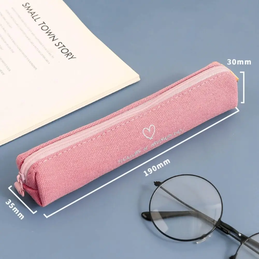 New Simple Mini Pen Bag Portable Small Capacity Stationery Storage Bag Multi-function Thickened Canvas Pencil Box Universal