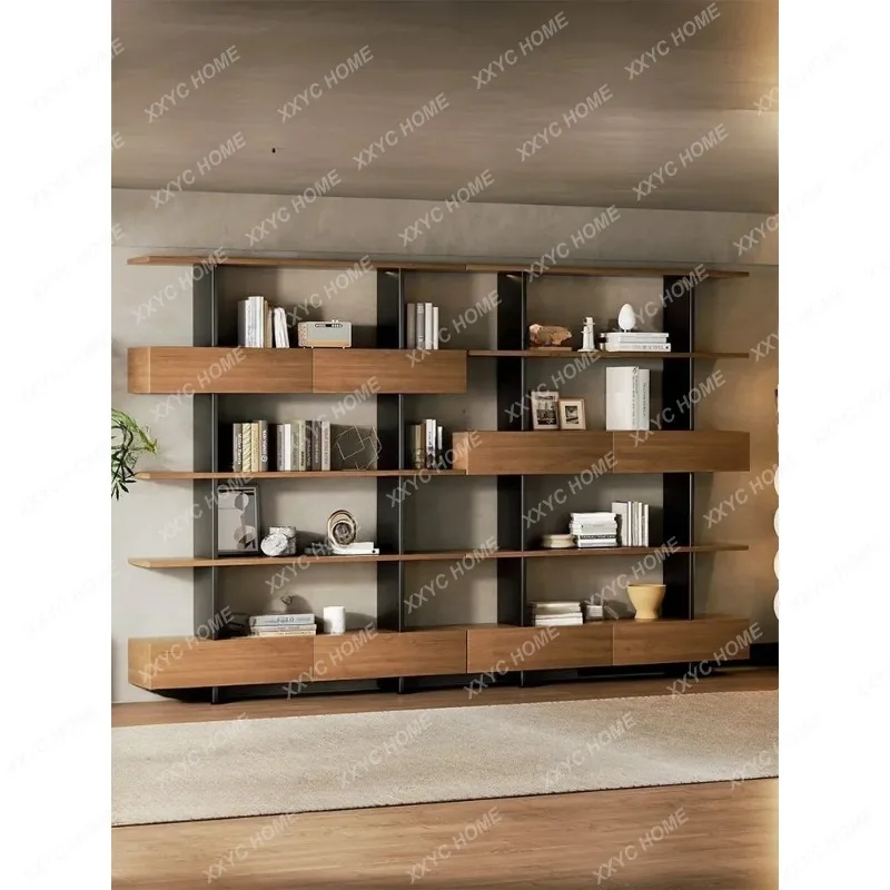 XX Modern Solid Wood Filing Cabinet with Display Shelf Floor Standing Bookcase Simple Storage Rack