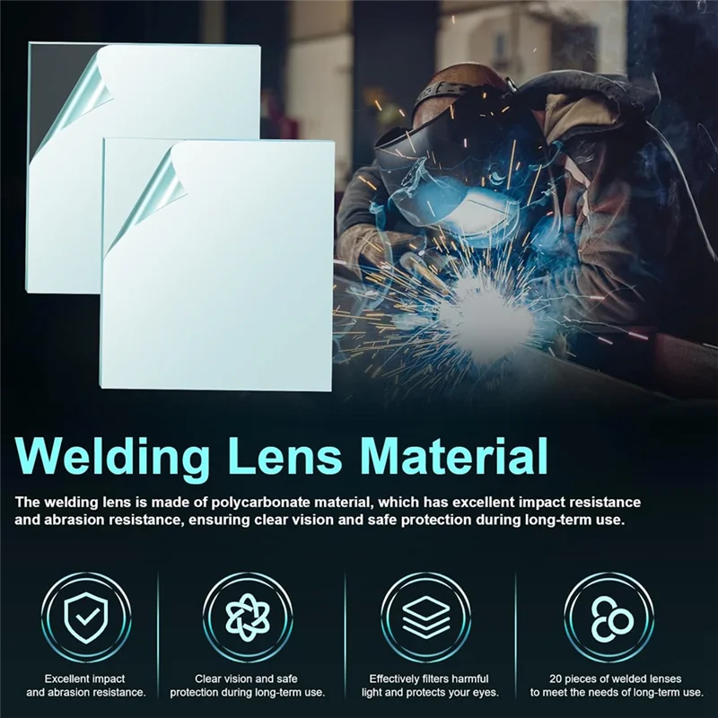 A20F-20Pcs 3350 Welding Helmet Lens For Lincoln Electric Viking Welding Hood Cover Clear Lenses - About 103X97mm