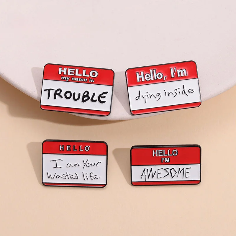 Hello I'M Bisexual Enamel Pins Custom Bi Pan Asexual Trans Gay Lesbian Brooches Lapel Badges Bag Pride Rainbow LGBT Jewelry Gift