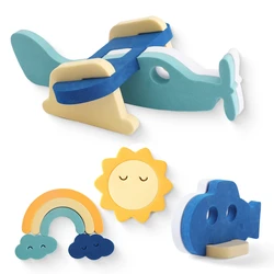 Juguetes de baño para bebés, Avión de espuma no tóxico, forma de submarino, piscina flotante, juguetes Montessori, regalo para niños