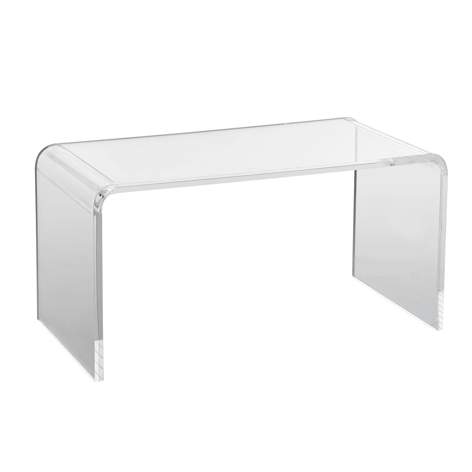 VEVOR Acrylic Coffee Table, C-Shaped Clear Acrylic End Table, 16.3 inch high Transparent Acrylic Side Table, for Living Room