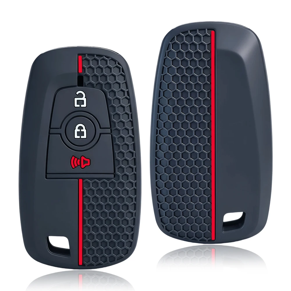 Soft Silicone Car Key Case Cover Shell For Ford Explorer Mustang Fusion Escape F150 F250 F350 F450 F550 Ford Raptor 3/4 Buttons