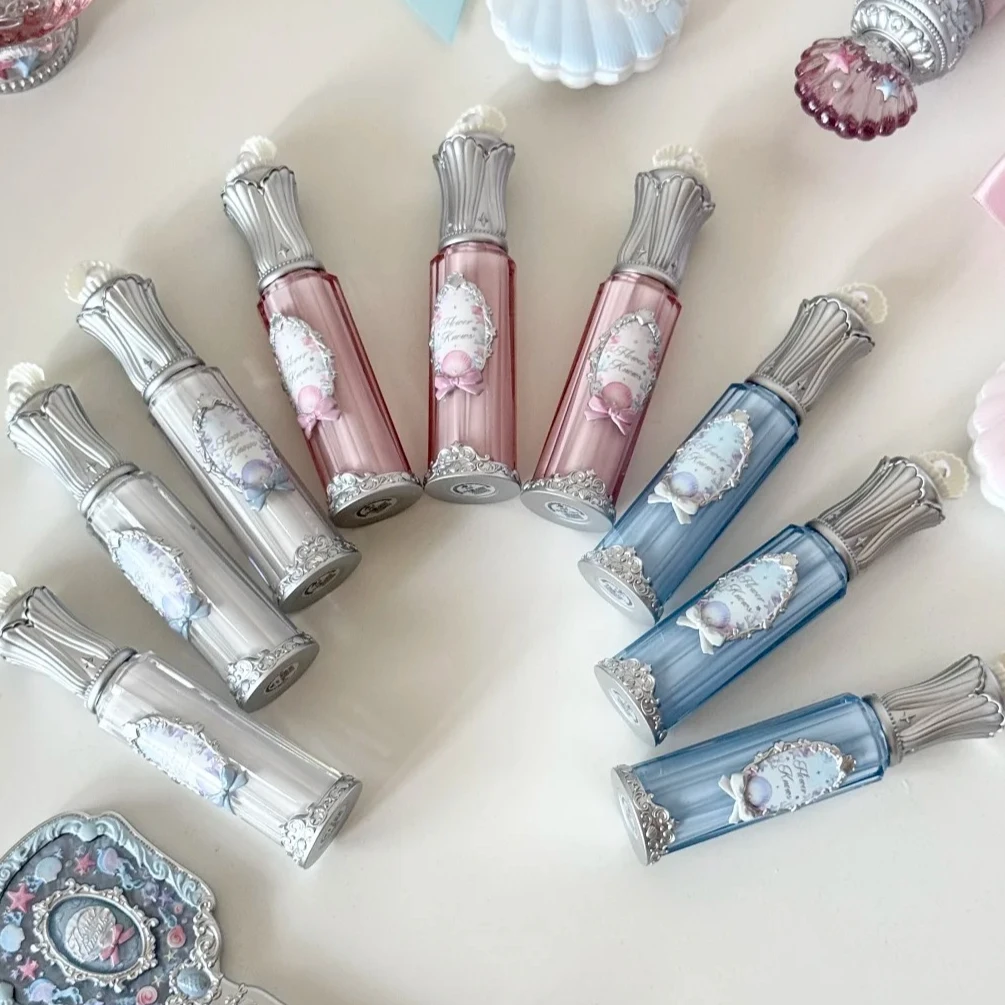 Flower Knows Shells Jelly Lip Gloss Long Lasting Mirror Water Lip Glaze Colored Moisturizing Lipstick Shiny Lips Care Makeup
