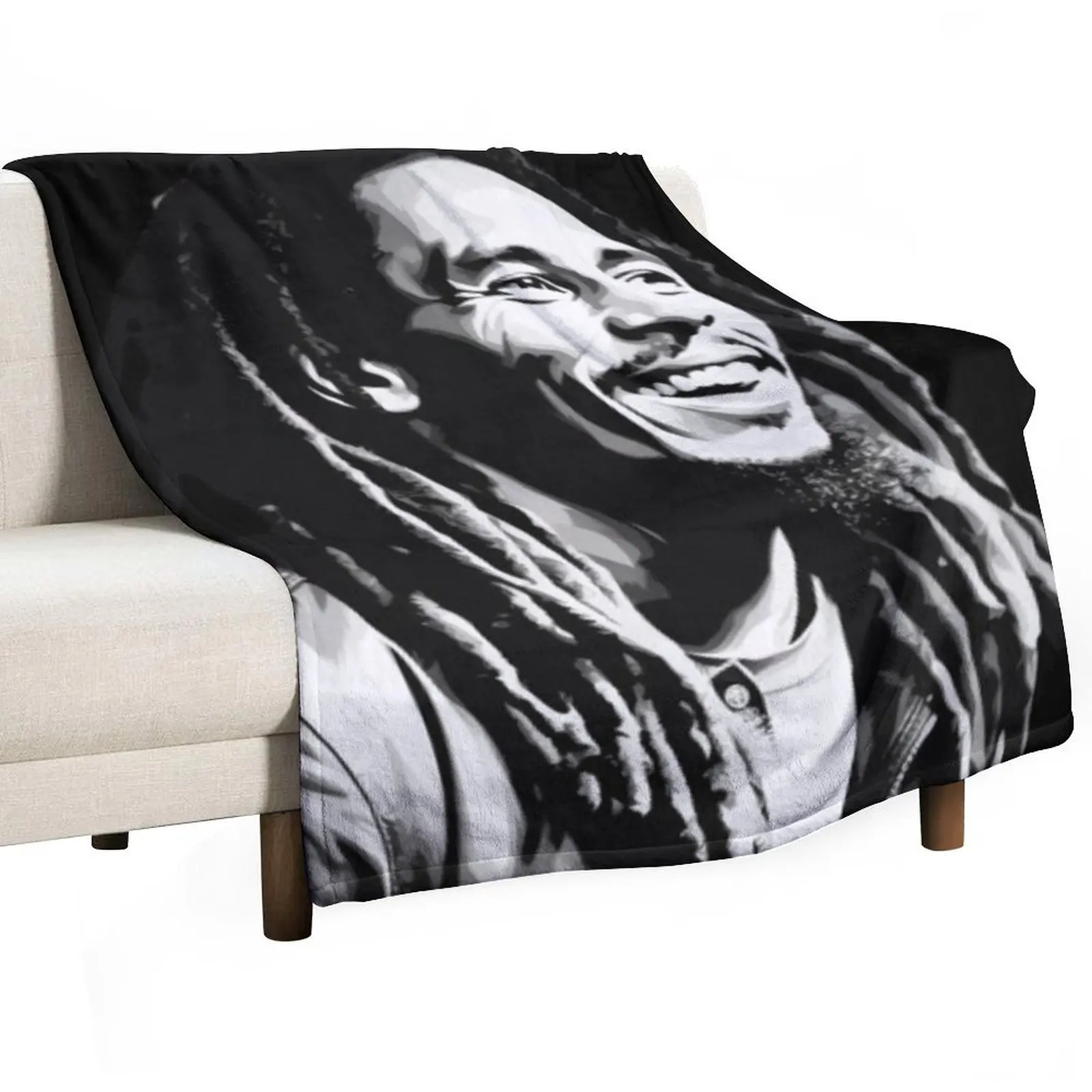 

Drawing Bob Marley Throw Blanket Hair Loose Beach Decorative Sofa Blankets