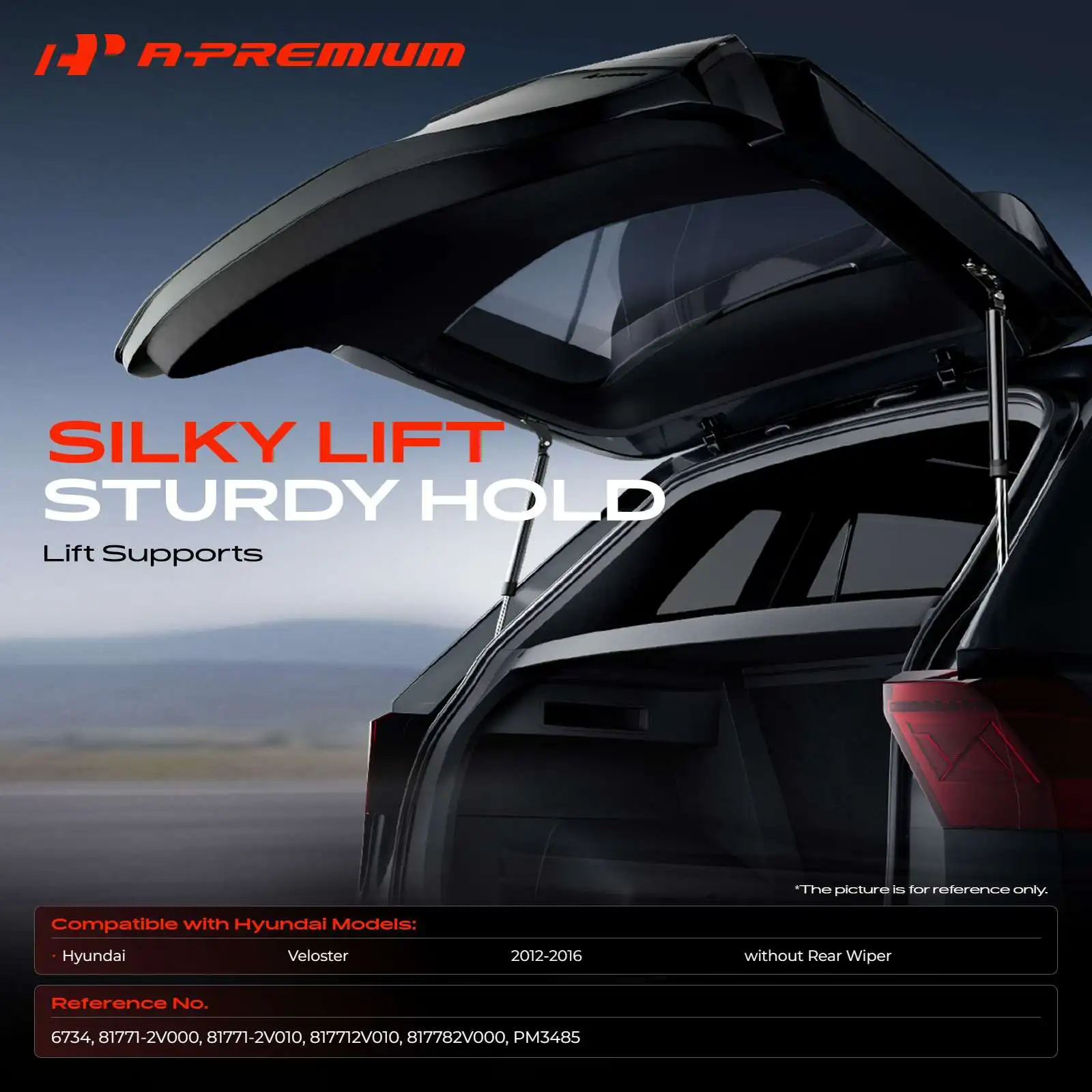 A-Premium 2Pcs Rear Hatch Lift Supports Shocks Struts for Hyundai Veloster 2012-2016