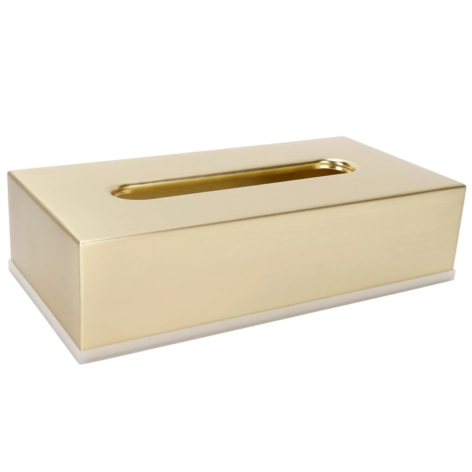 

Rectangular Stainless Steel Tissue Box Holder - Innovative Napkin Organizer for Toilet Paper - Elegant Gold Design