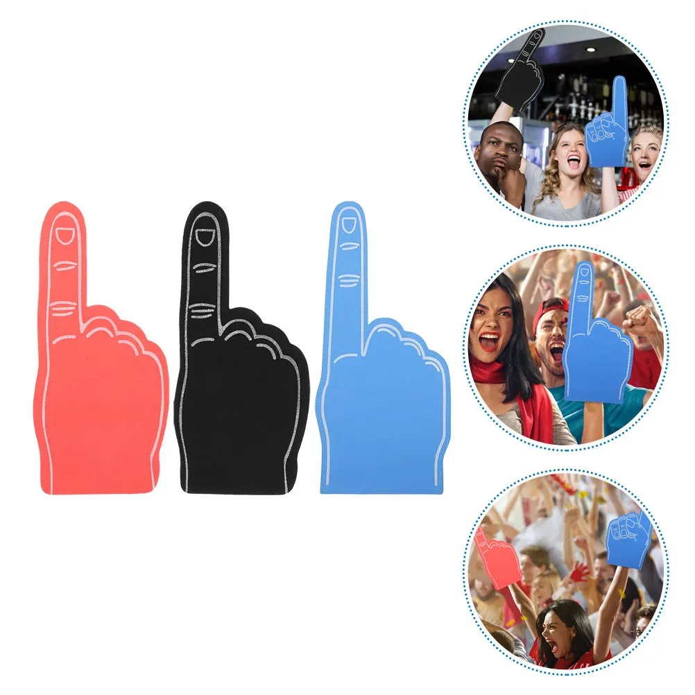

3pcs Portable Football Foam Finger Decorative Party Atmosphere Fighting Hand Fine Workmanship Wear-Resistant Sports Cheerleading