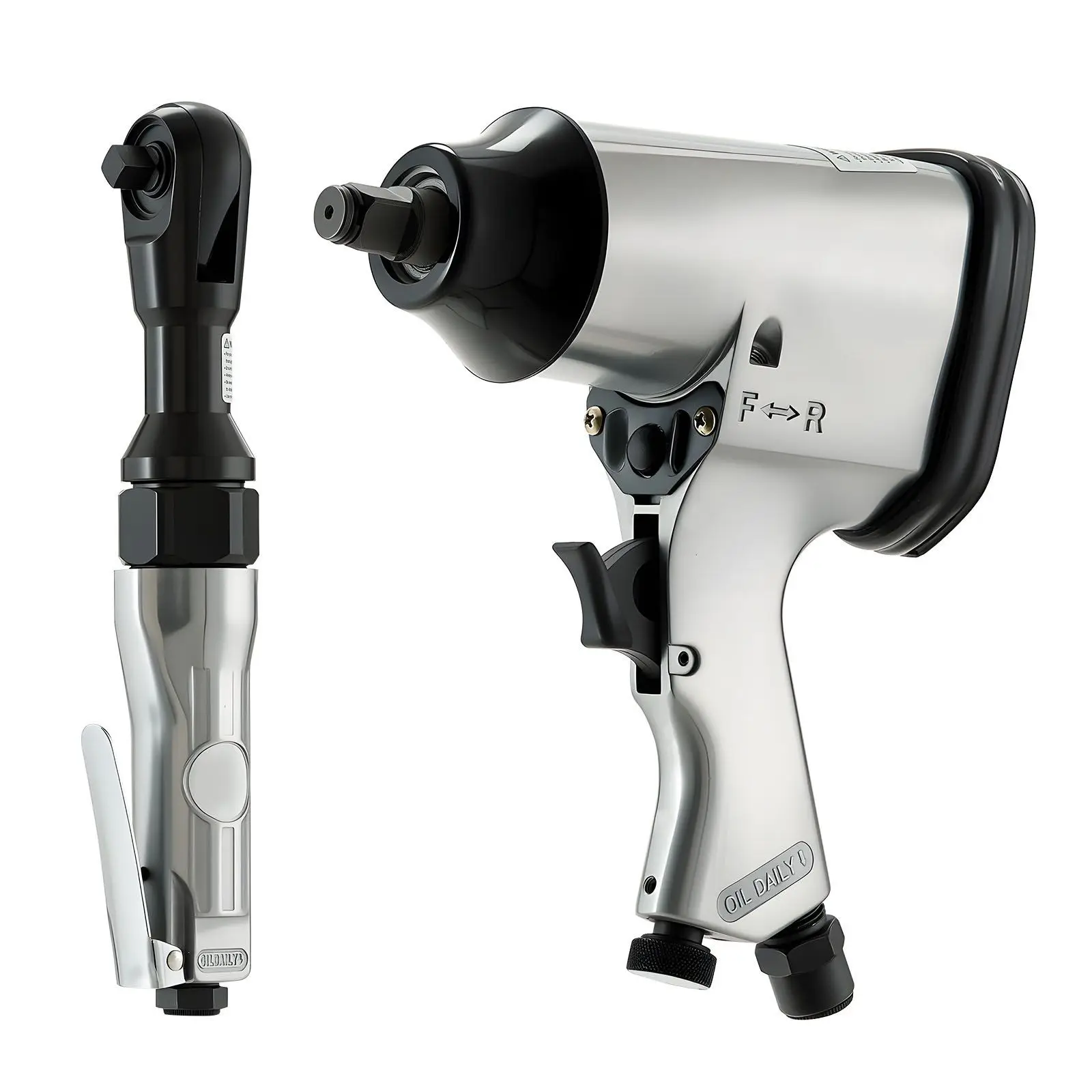 

1/2" Air Impact Wrench & 3/8" Ratchet Wrench Combo, 19 Pieces Pro Air Tool and Accessories Kit - Includes 10PCS CR-V Steel