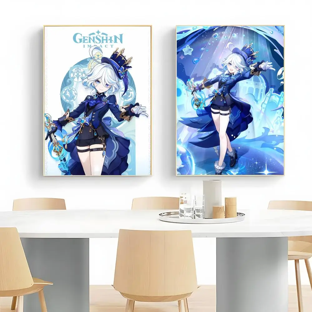 Elegant Mysterious G-Genshin Impact Fontaine Furina Poster Wall Art Print Decorative Mural Home Decor Gift Unframed