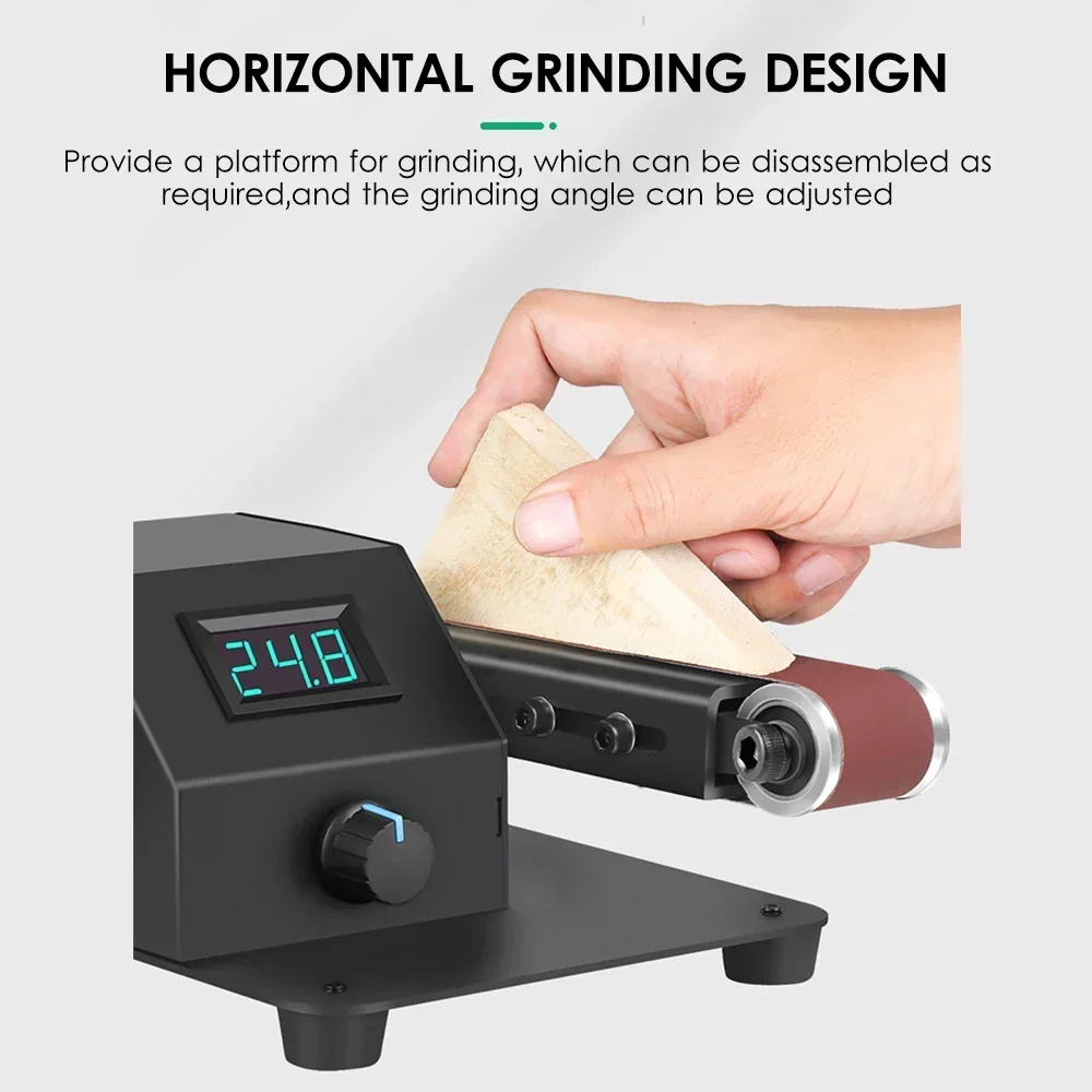 Mini Belt Sander Electric Sanding Polishing Grinding Machine Grinding Sander Grinder Small Sand-belt Machine Stepless Regulation