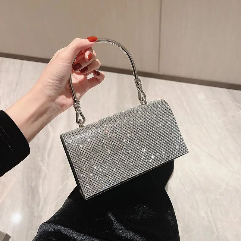 

Bolso de mano boda brillante para mujer y niña, bolsa hombro KTV brillante, monederos boda, bolso citas