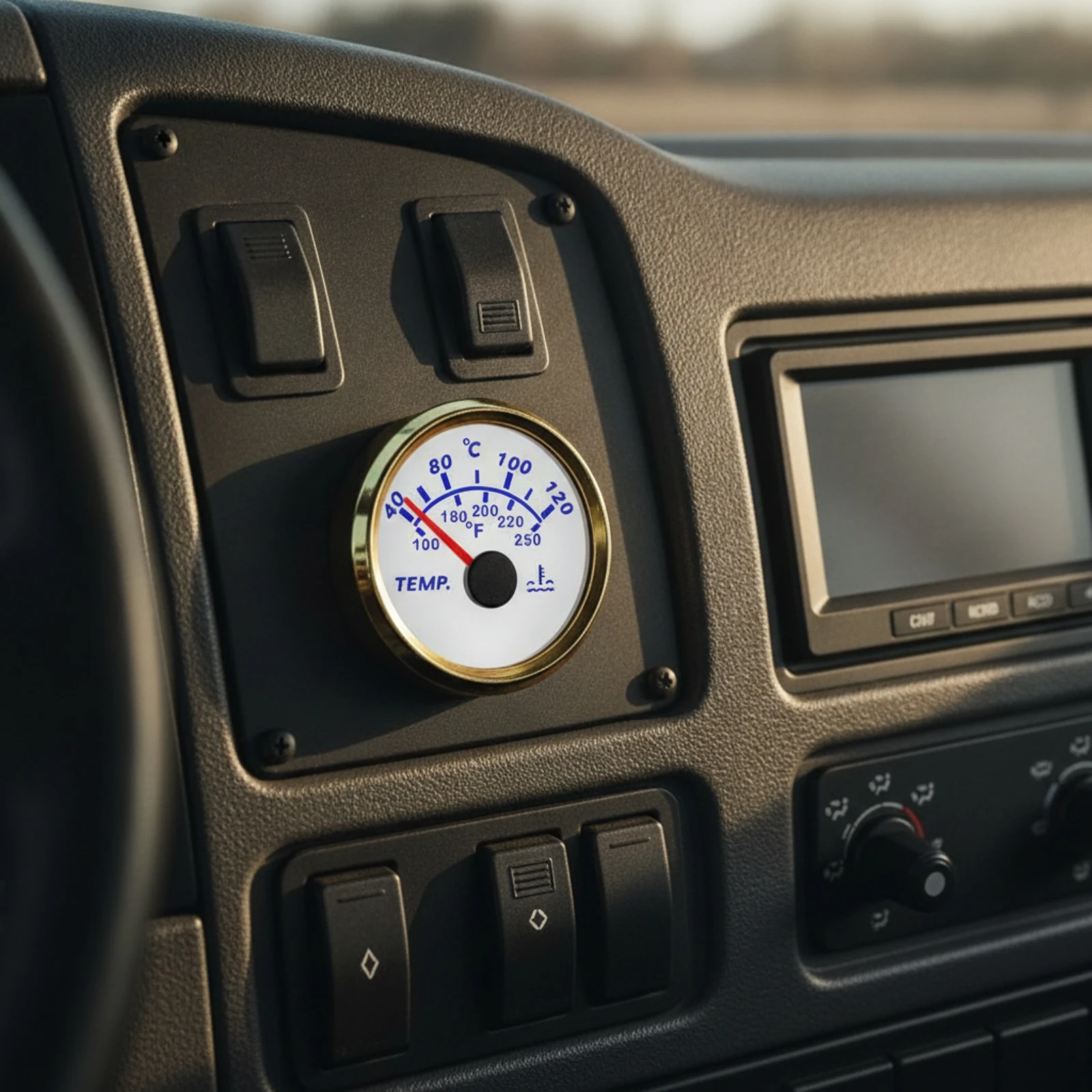 Engine Coolant Temperature Gauge Easy-to-Read 52mm Coolant Temperature Gauge Meter Low-High-Performance Inch for Generator Sets
