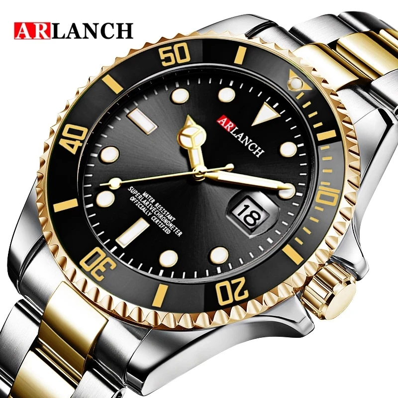 ARLANCH 305 Men\'s Steel Quartz Watch Glow Date Simulation Leisure Sports Business Waterproof Men\'s Hot Sales 2024