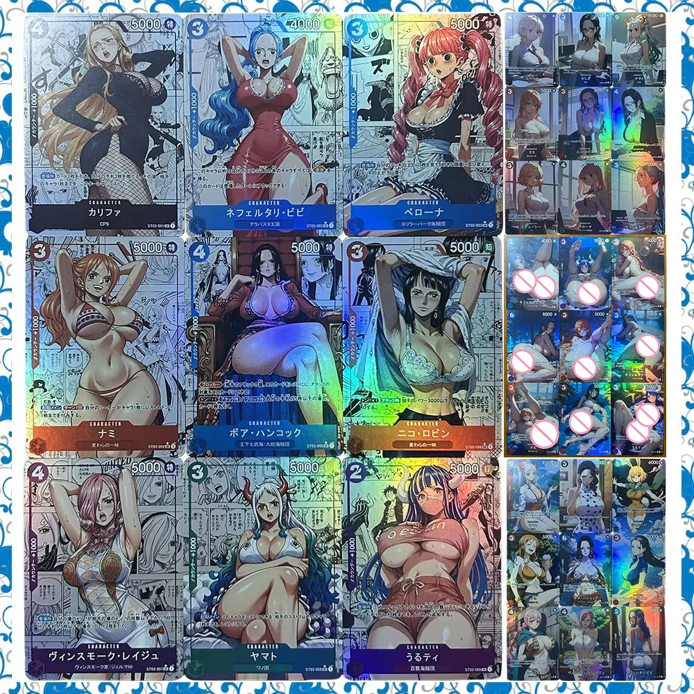 

9 шт./компл., аниме «История богини», «сделай сам», АКГ Манга Нами Боа Хэнкок Ямато Перона, блестящая коллекционная открытка премиум-класса, подарок на Рождество и день рождения