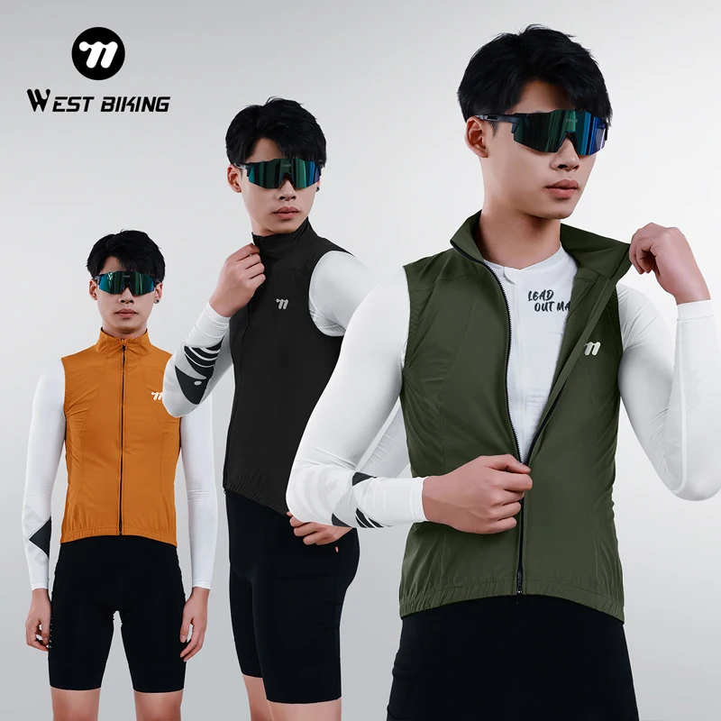 

WEST BIKING Cycling Vest Men Spring Summer Breathable Bike Jersey for Road Mountain Biking Sun Protection Sports Running Vest
