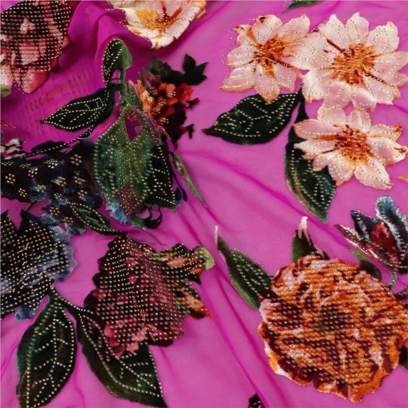 벨벳 직조 엠보싱 패턴 원단 비스코스 패션 나이트가운 이브닝 드레스 치파오 웨딩