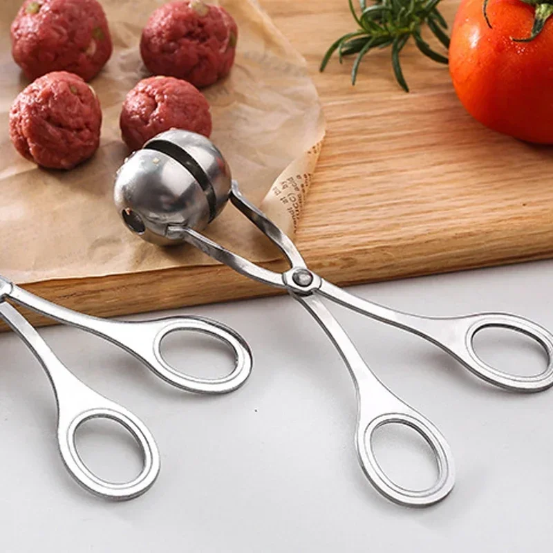 Stainless Steel Meatball Making Mold Clamp For Fried Meatball Rice-meat Dumplings Fruit Vegetable Roll DIY Kitchen Accessory