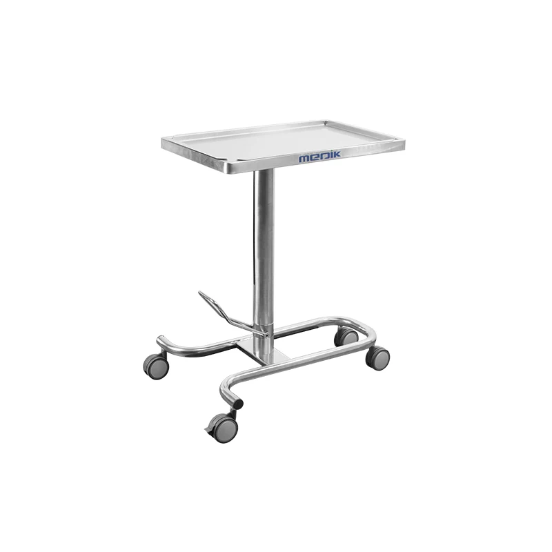 Bin SS Material Base Facial Trolley Cart Mayo TableDouble Waste Trolley