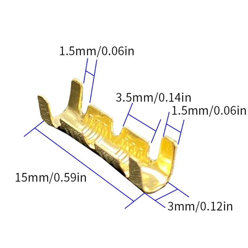 100Pcs Docking Terminals Push Button Quick Connect Terminals U Type 0.3 to 1.5 Mm2 Connectors Dual Connector Terminals