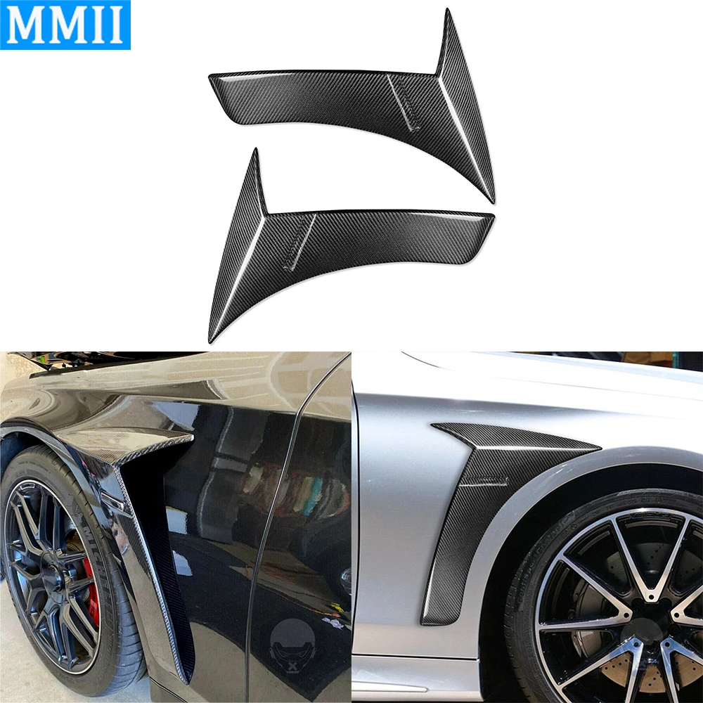 

For Mercedes-Benz S-Class W222 14-19 Real Carbon Fiber Side Air Vent Fender Fins Cover Car Decorative Retrofitting Accessories