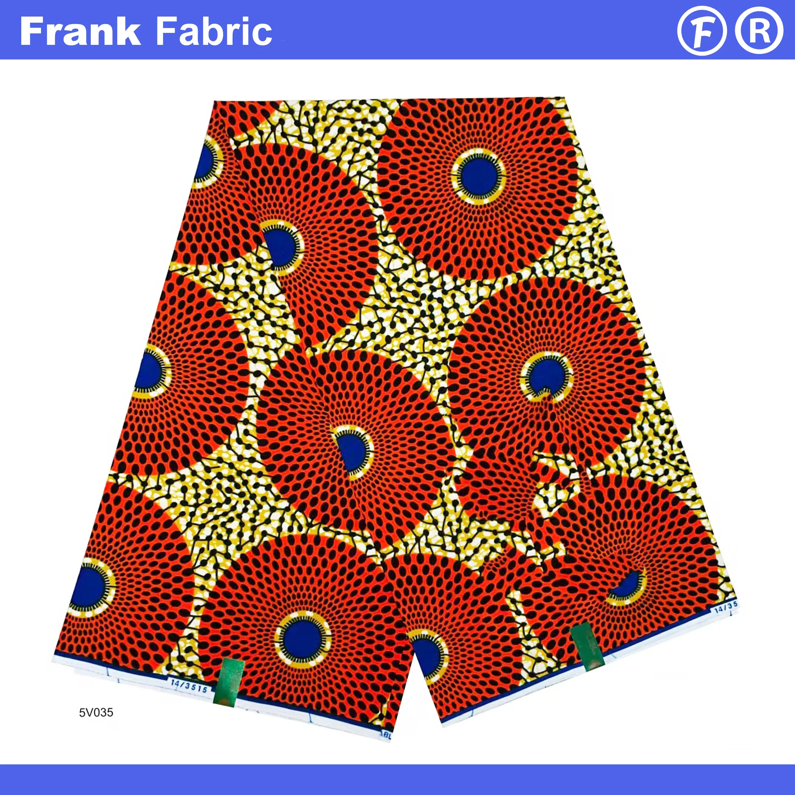 Высококачественная голландская ткань Akara Batik, новая хлопковая ткань с африканским воском и принтом Hollandais, 6 ярдов для шитья платьев FF2508.103 Высококачественная голландская ткань Akara Batik, новая хлопковая ткань с африканским воском и принтом Hollandais, 6 ярдов для шитья платьев FF2508.103