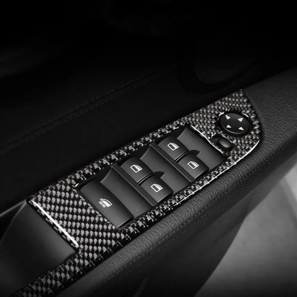 

For BMW Z4 E89 2009-2015 2Pcs Carbon Fiber Car Window Lifter Button Control Switch Armrest Panel Frame Cover Sticker Accessories