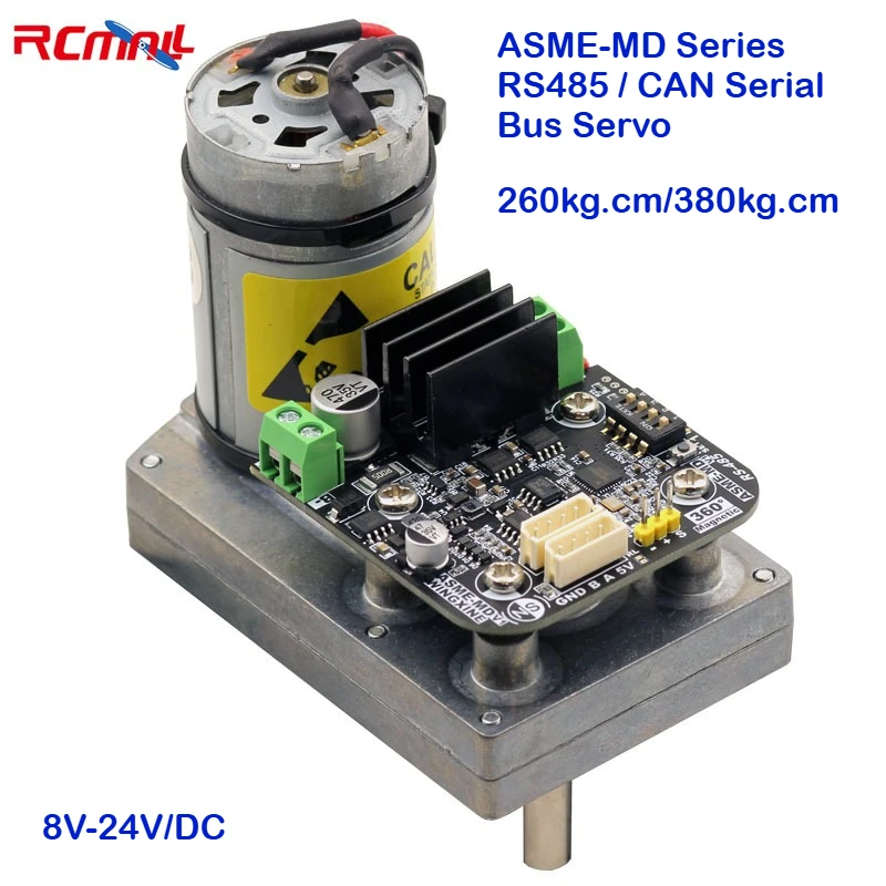 ASME-MD/ND Series RS485 CAN Serial Bus Servo Large Torque Magnetic Encoding Servo 360 Degree Robotic Manipulator 260KG 380KG