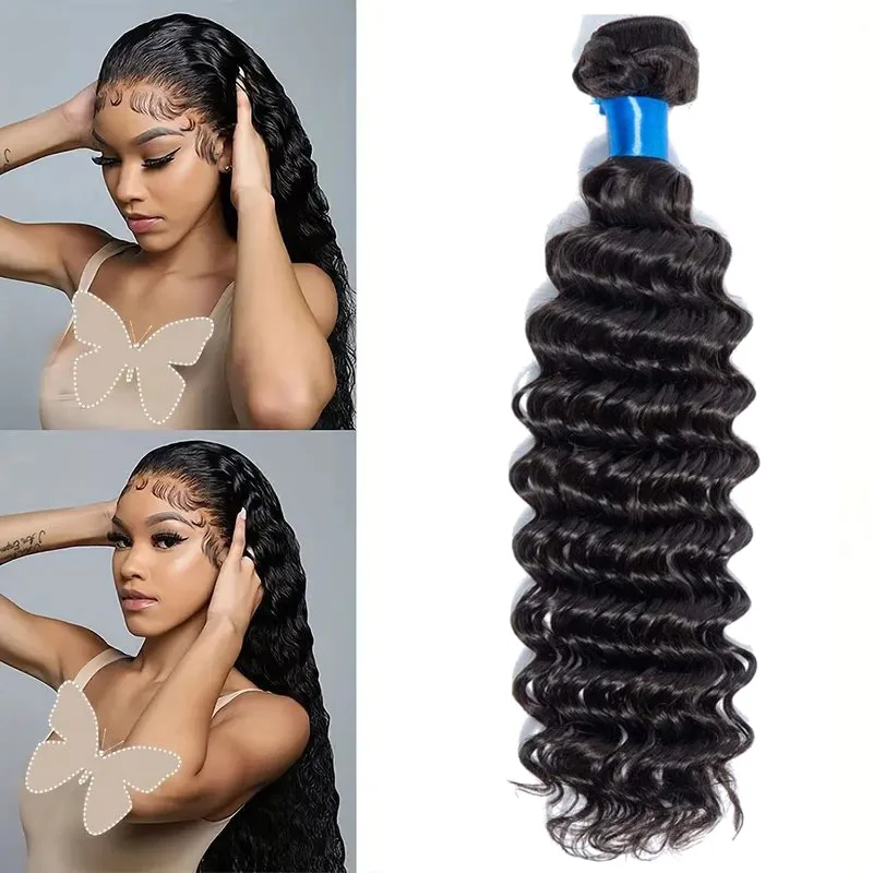 Brazilian Raw Virgin Hair Extensions Loose Deep Wave Remy Hair Weave Bundle 30 32 Inch Curly Human Hair Bundles Remy Hair