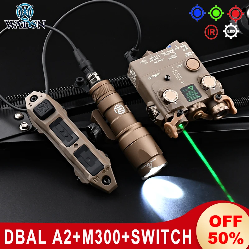 Tactical DBAL A2 Laser Green Blue Red IR Sight Weapon Led Light M300A Flashlight Remote Dual Control Pressure Switch Airsoft Set