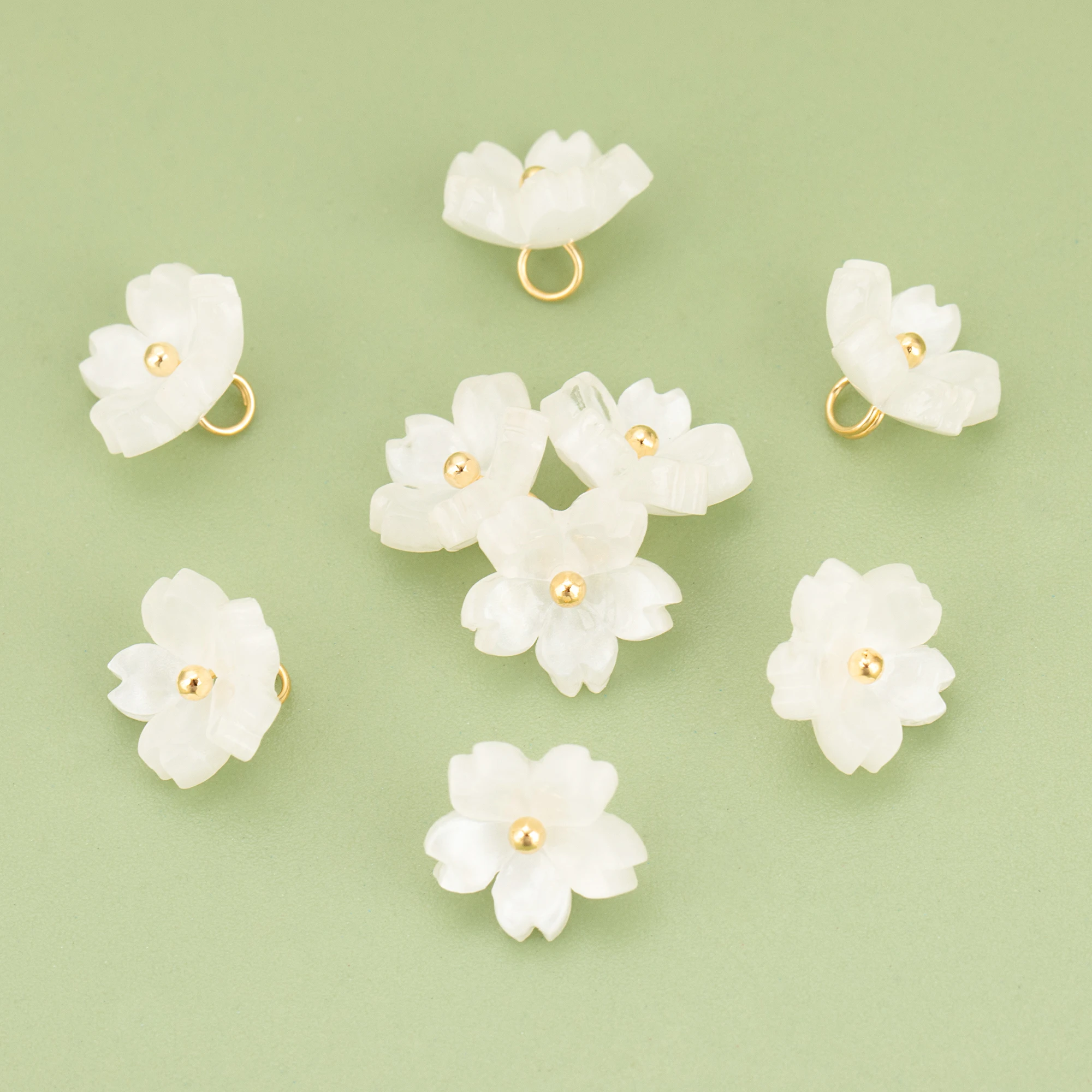 YEGUI,20pcs/lot,MG48,jewelry accessories,acrylic flower,18k gold plated,hand made,charms,jewelry making,diy pendants view 3