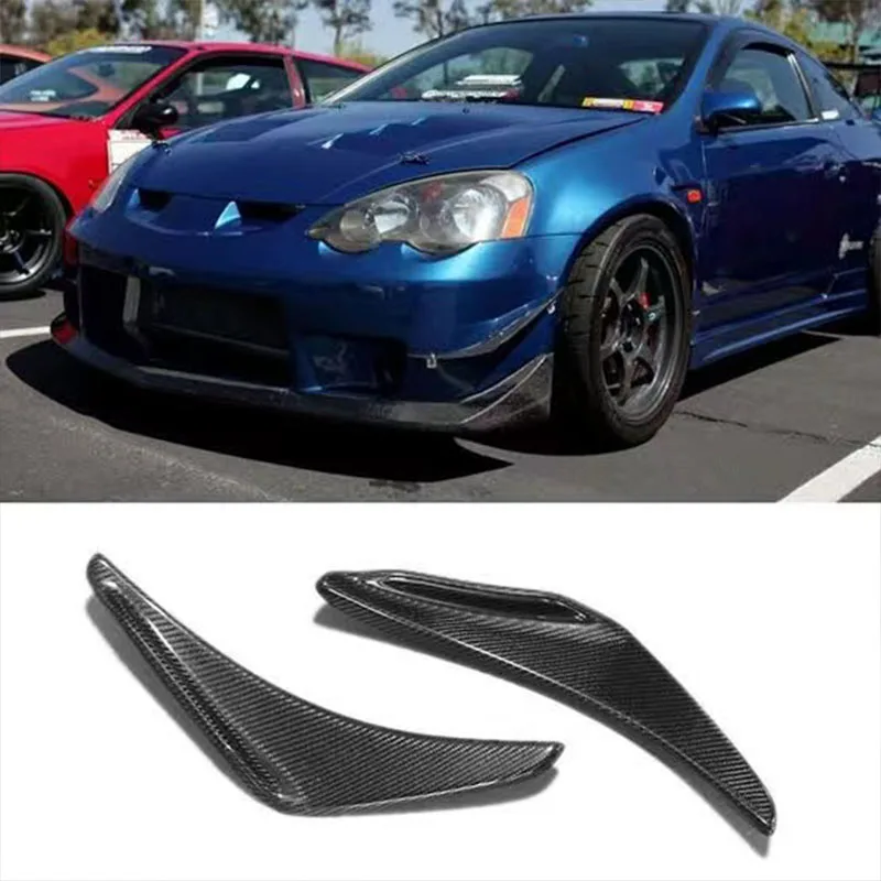 

For 2002-2006 Acura RSX DC5 Dry Carbon Fiber Front Bumper Splitters Side Canards Aero Winglets Body Kit Accessories