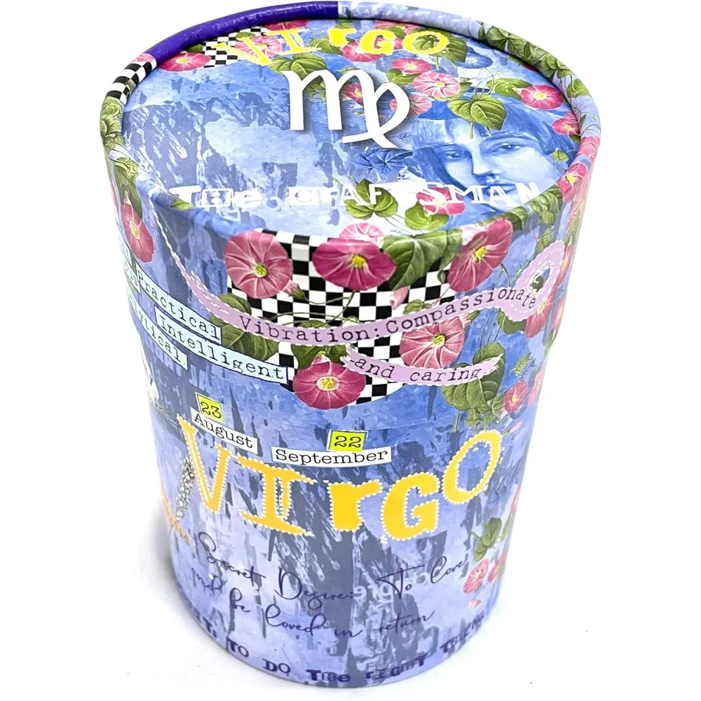 شمعة الصويا المعطرة بالياسمين ذات طابع علم التنجيم، 12.3 أونصة، وقت حرق 80 ساعة، جرة سيراميك قابلة لإعادة الاستخدام، صفعة مثالية لحرق العذراء زوديا #6