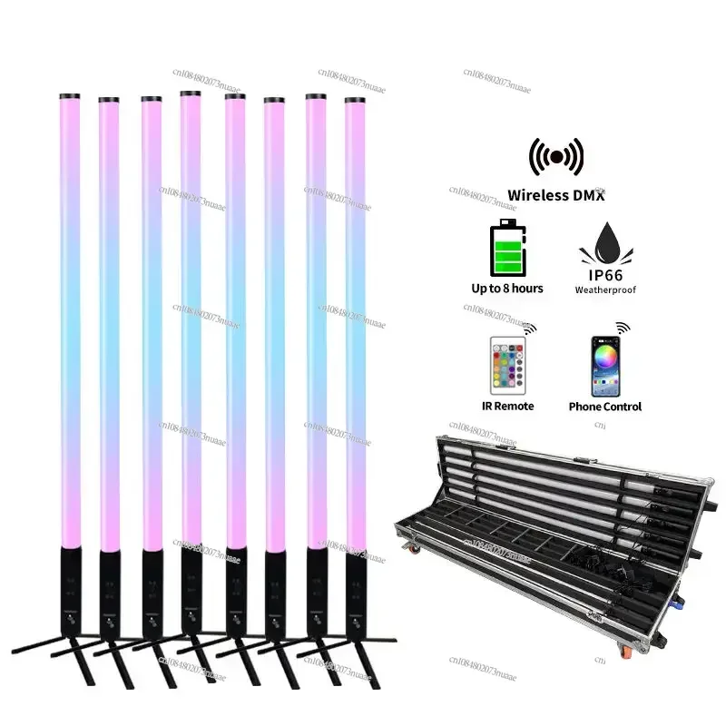 Wireless 360 Outdoor DMX RGB Battery LED Pixel Tube Bar Stage Lights