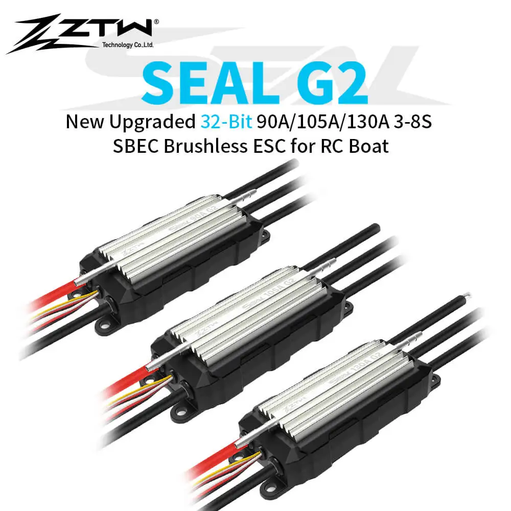 

ZTW Seal G2 90A/105A/130A ESC 3-8S SBEC 6V/7.4V/8.4V 8A Waterproof Two-way Speed Control For RC Boat Underwater Thruster