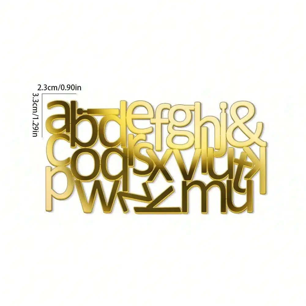 1set Goldene Spiegel Acryl A-Z Englisch Buchstaben Alphabet Kuchen Dekorieren für Geburtstag Party Hochzeit DIY Dekoration Kuchen Topper ﻿ – Detail 12