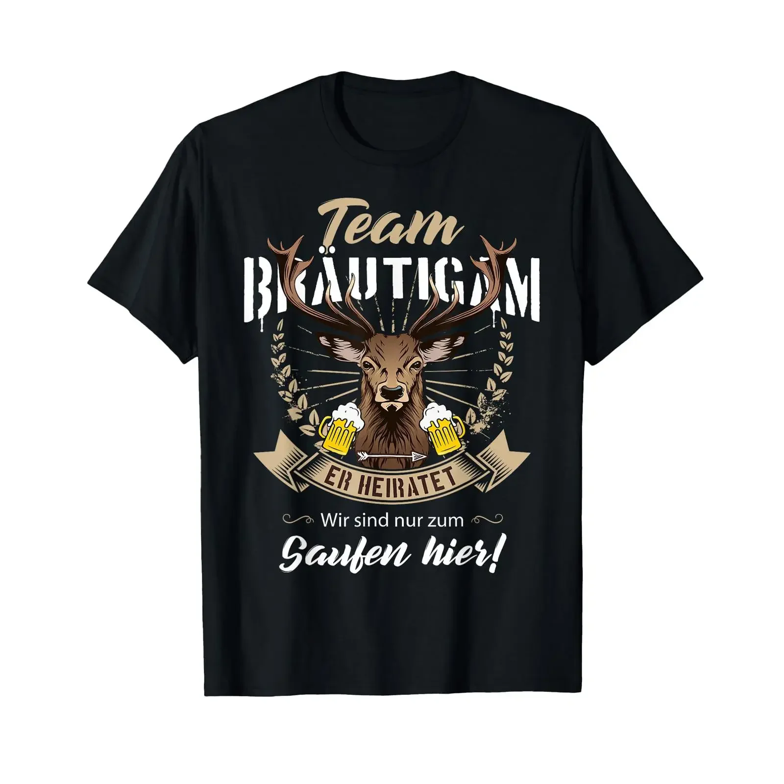 Team Bräutigam Hirsch JGA Junggesellenabschied Männer Saufen T Shirt vintage Washed Soft designer clothes graphic