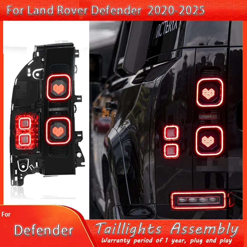 

LED taillight assemblies for Land Rover New Defender with 2020-2025 variable running lights and turn signal warning lights