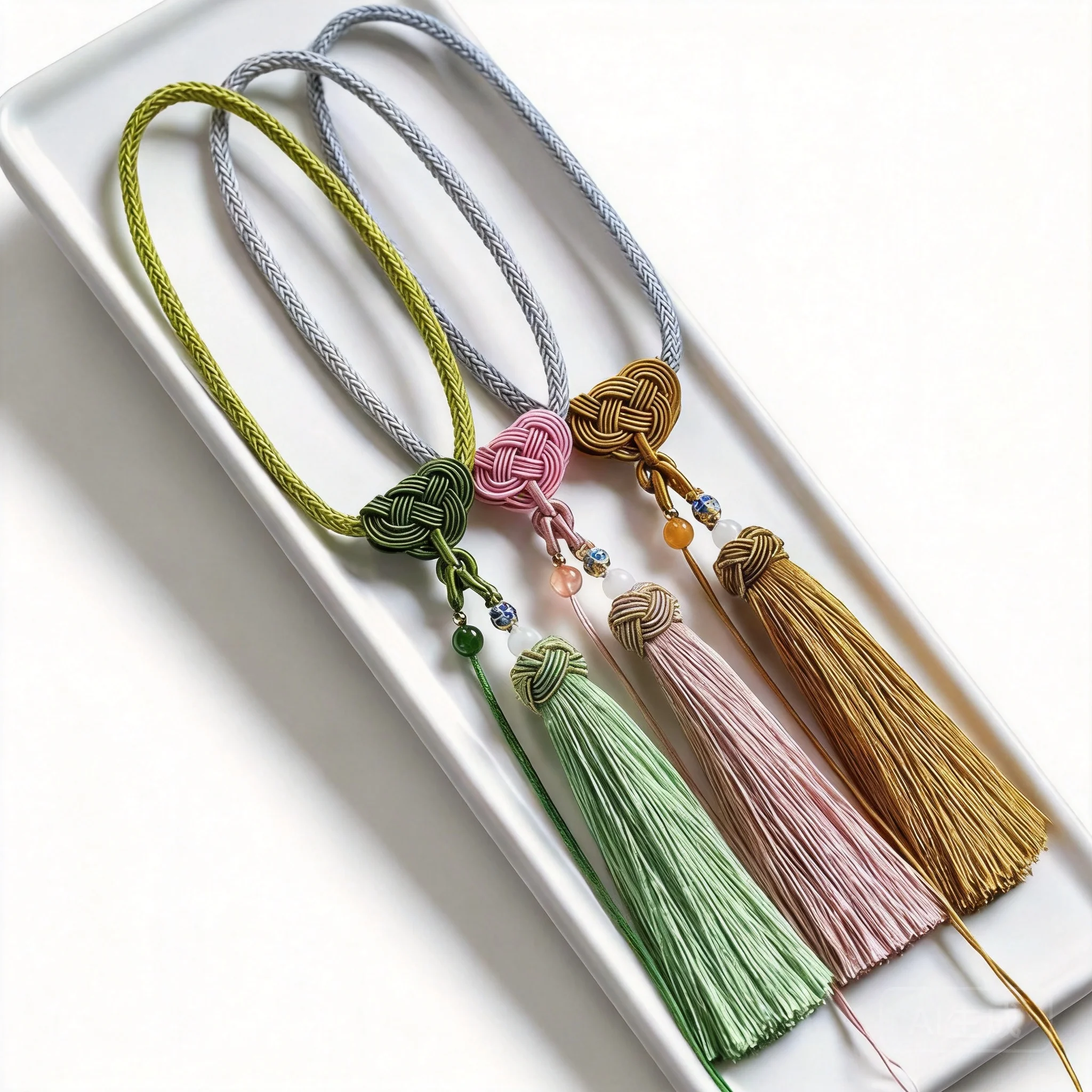 

Chinese Style Lucky Knot Handmade Woven Tassel Pendant Rope Diy Car Rearview Mirror Hanger Bag Charm Jade Hanging Cord For Good