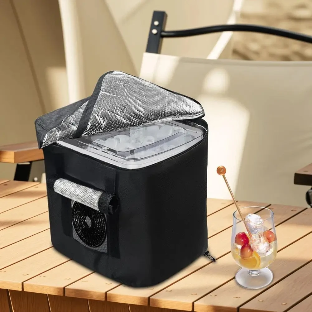 Top Deals Cover For Ice Maker Heat Shield Portable Waterproof Insulation Cover For Ice Maker Ice Cubes Maker Protective Cover