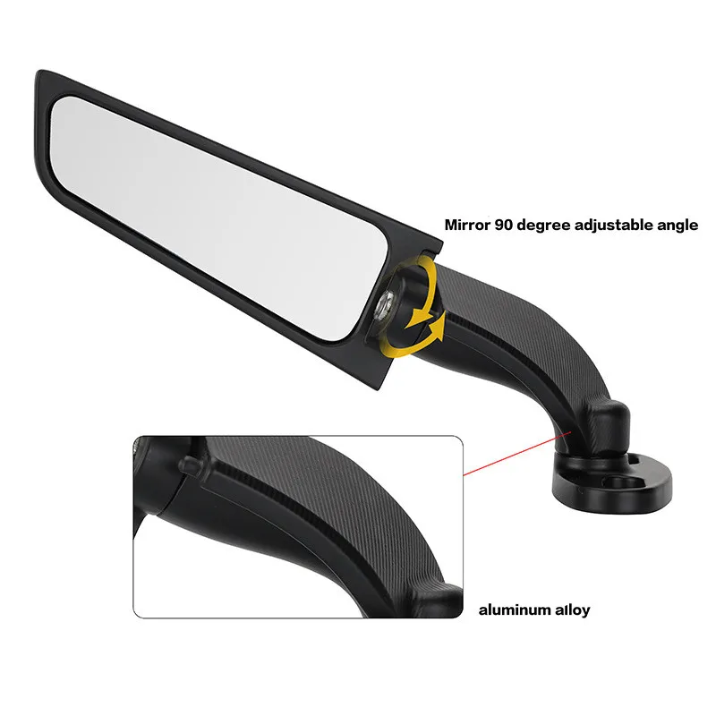 2PCS Modified Motorcycle Mirrors For Yamaha YZF R25 R3 R15 R6 R6s V2 V3 R1 Wind Wing Adjustable Rotating Rearview Mirror Side