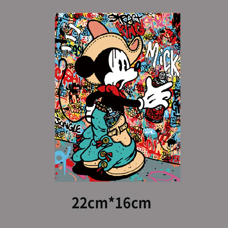 Disney Mickey Minnie Mouse Goofy Patches Clothing Heat Transfer Stickers Iron on T-Shirt Patches for Clothes Kids Kawaii Custom