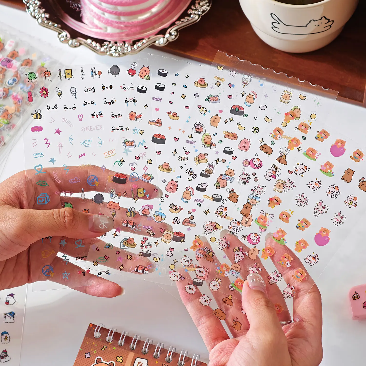 20 ورقة Kawaii الكرتون ملصق صغير لفائف يموت قطع كتاب ملصقات DIY بها بنفسك ألبوم Diary سجل القصاصات لطيف الأطفال ملصقات الأظافر #6