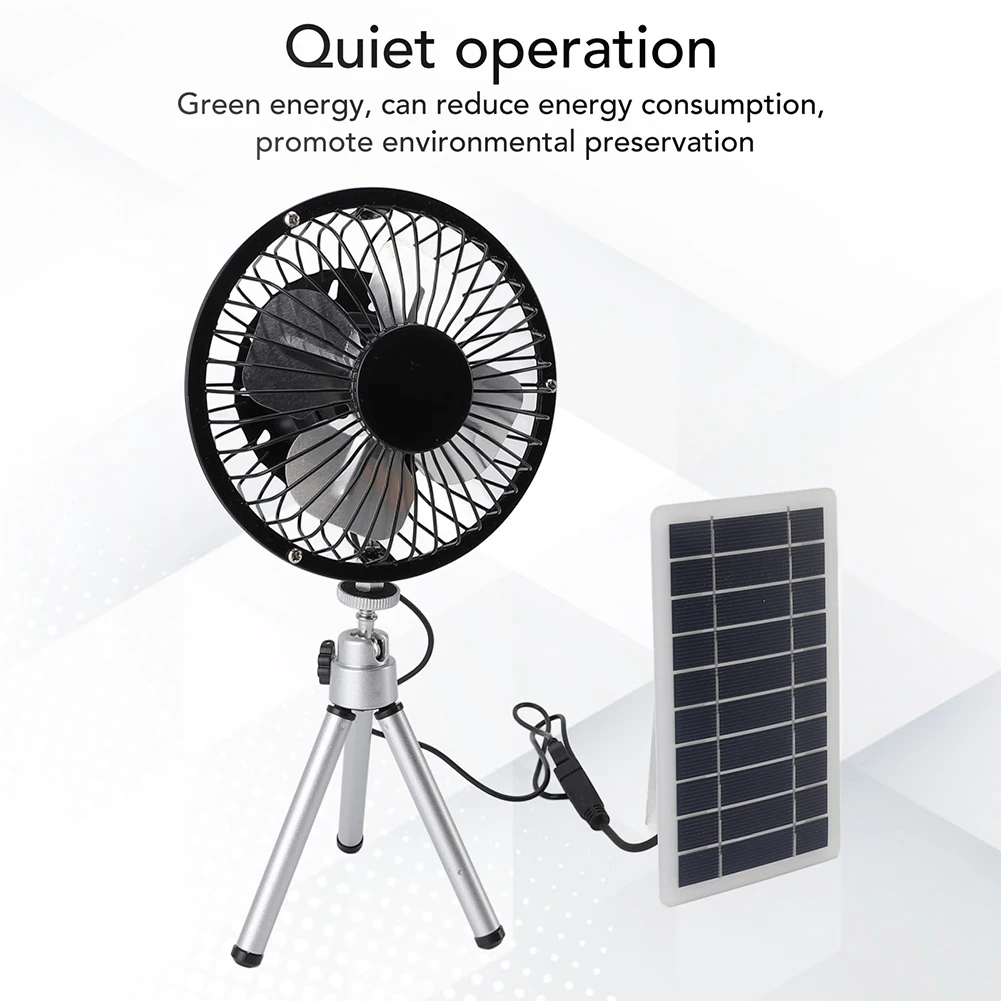 

Solar Fan 10W 4 Inches Solar USB Dual Powered Fan For Home Camping Outdoor Fishing With Stretchable Stand Portable