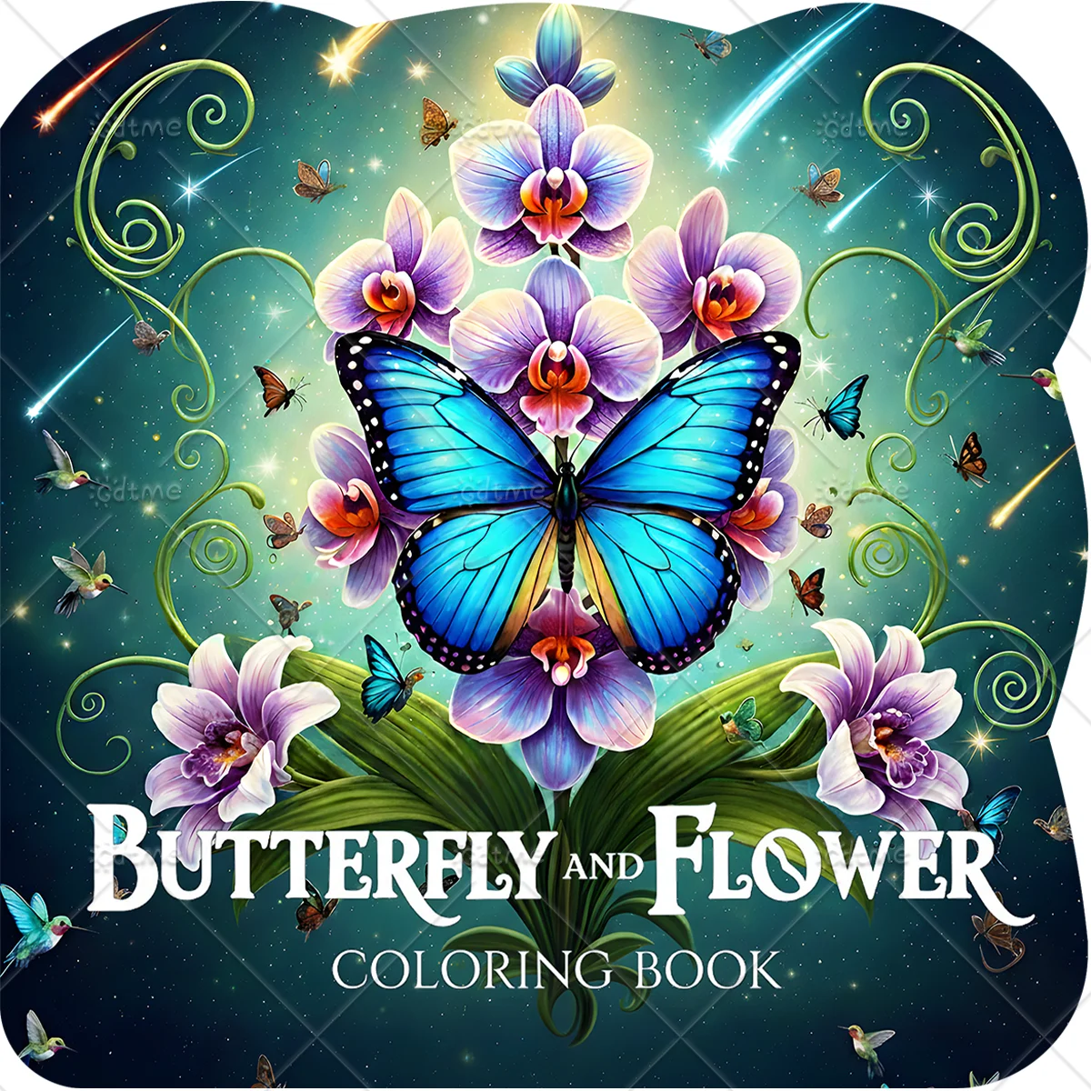 BUTTERFLY AND FLOWER Irregular Patterns Coloring Book for Adults Cute Drawing Book Perfect Gift for Party and Birthday