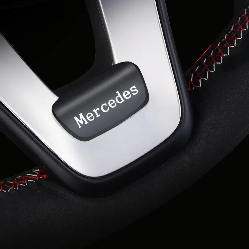 Adesivo de volante de carro para Mercedes Benz, Acessórios Interiores, Novo B, C, Classe E, Classe A, Classe C200L, GLC, GLK, CLA, GLA