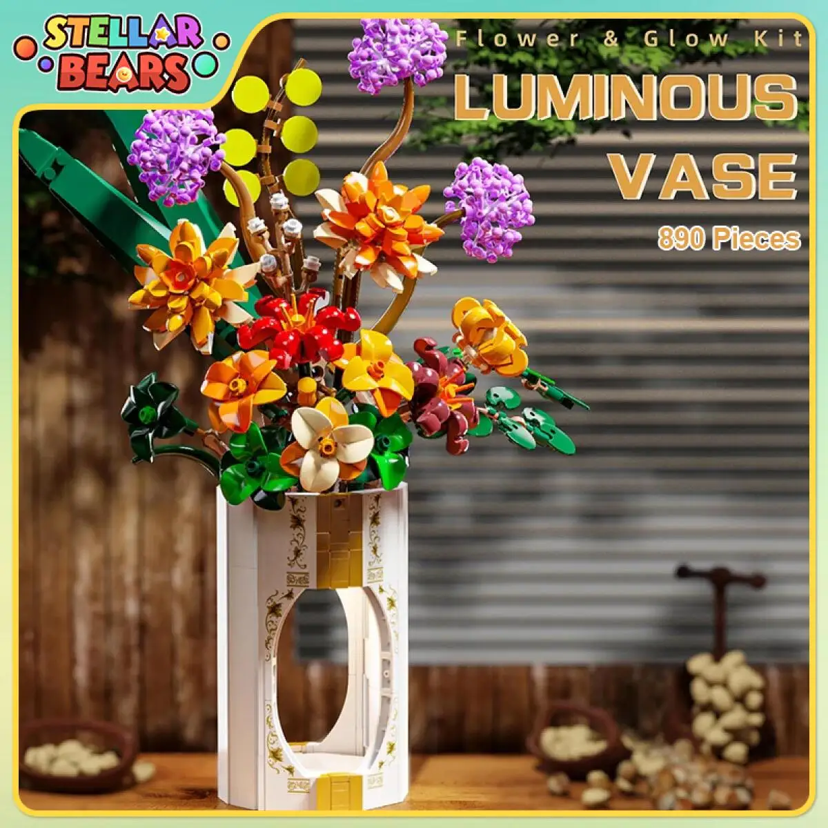 

Букет цветов ромашки, строительные блоки, подарки на день Святого Валентина, модель «сделай сам», цветочный блок, кирпичи, детская сборная игрушка, украшение дома