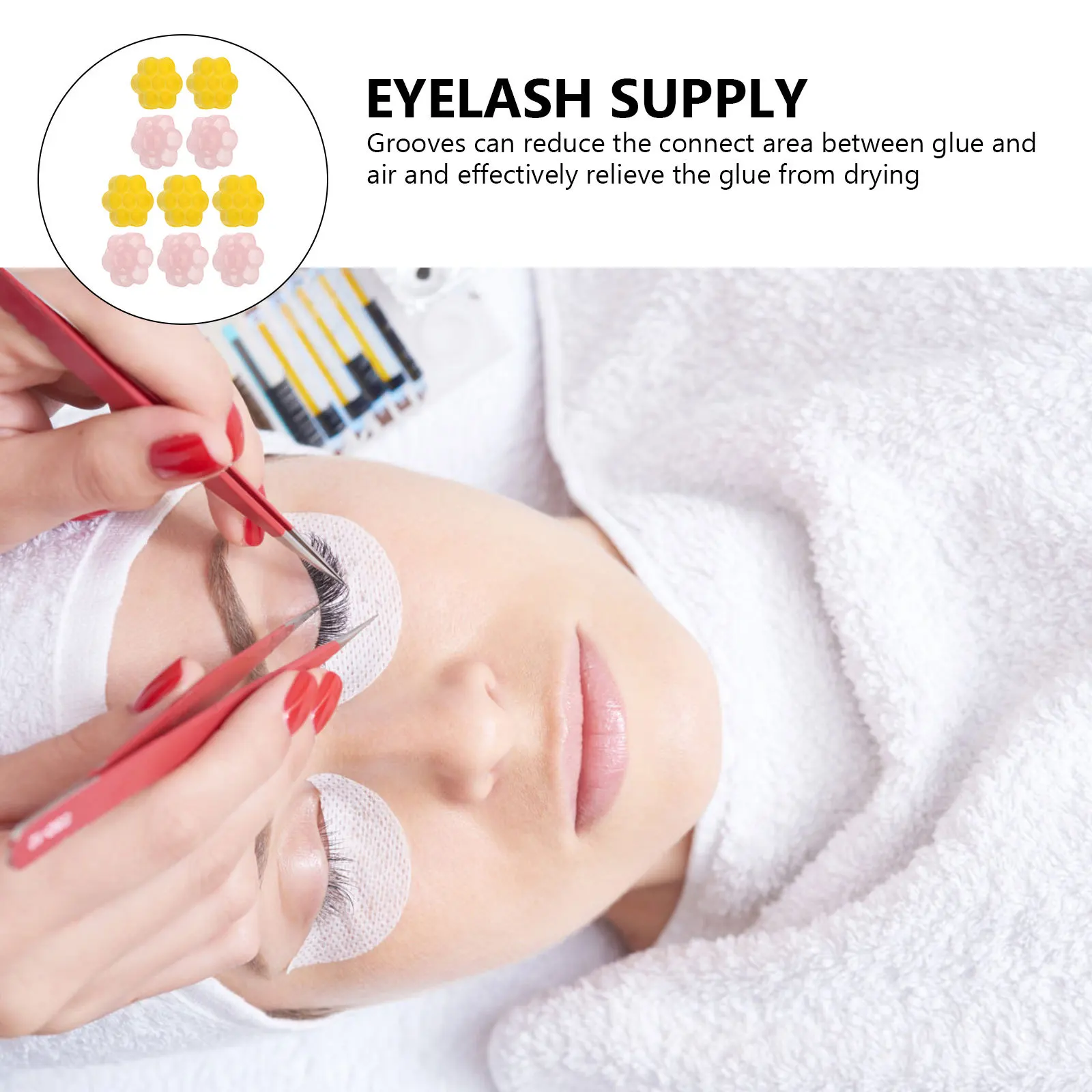 

200Pcs Eyelash Grafting Cups Plumeria Type Plastic Glue Holder Tools for Eyelash Extension Salon Supply Glue Delay Cup