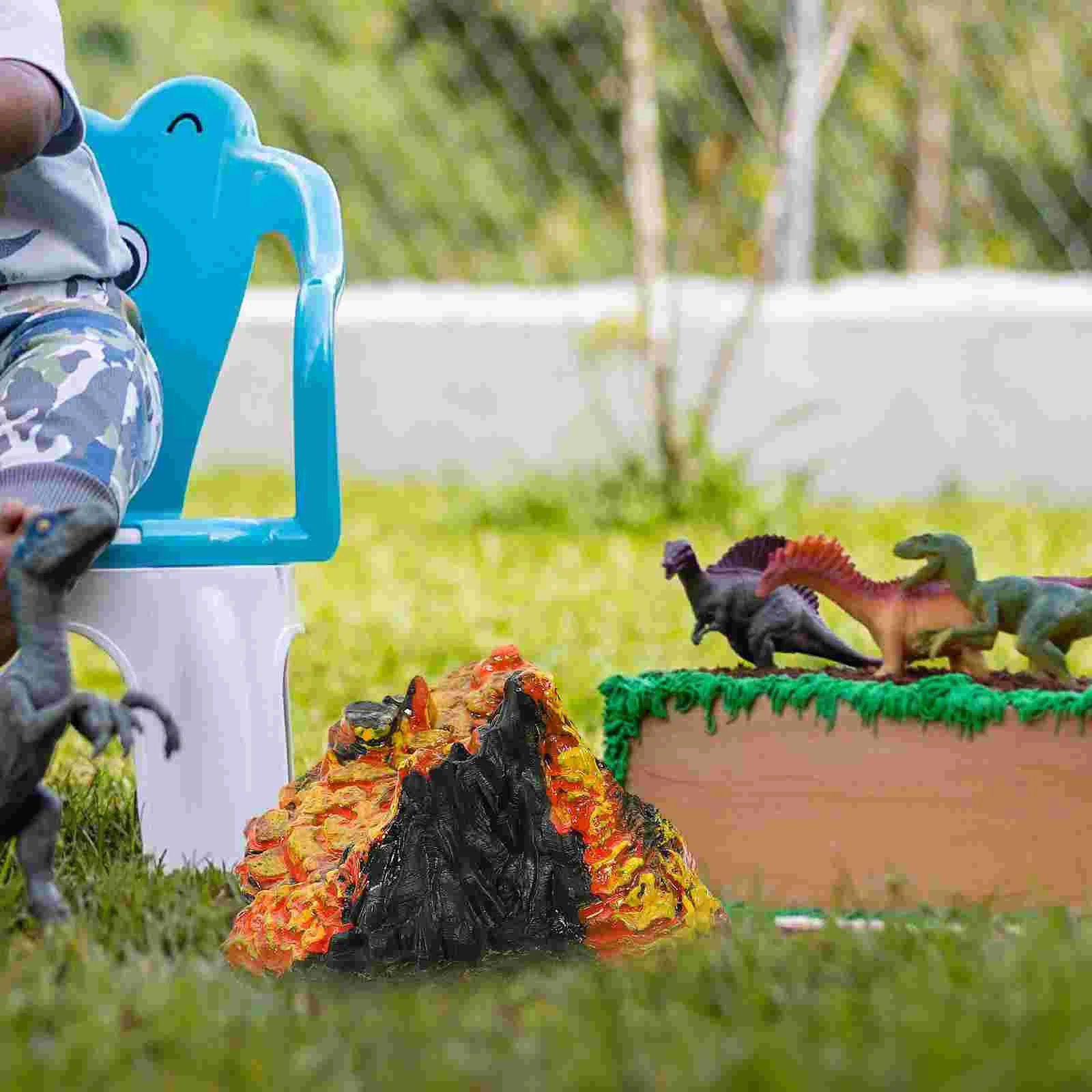 2 Pcs Accessories Simulated Volcano Model Child Toy Terrarium Soft Rubber Volcanos