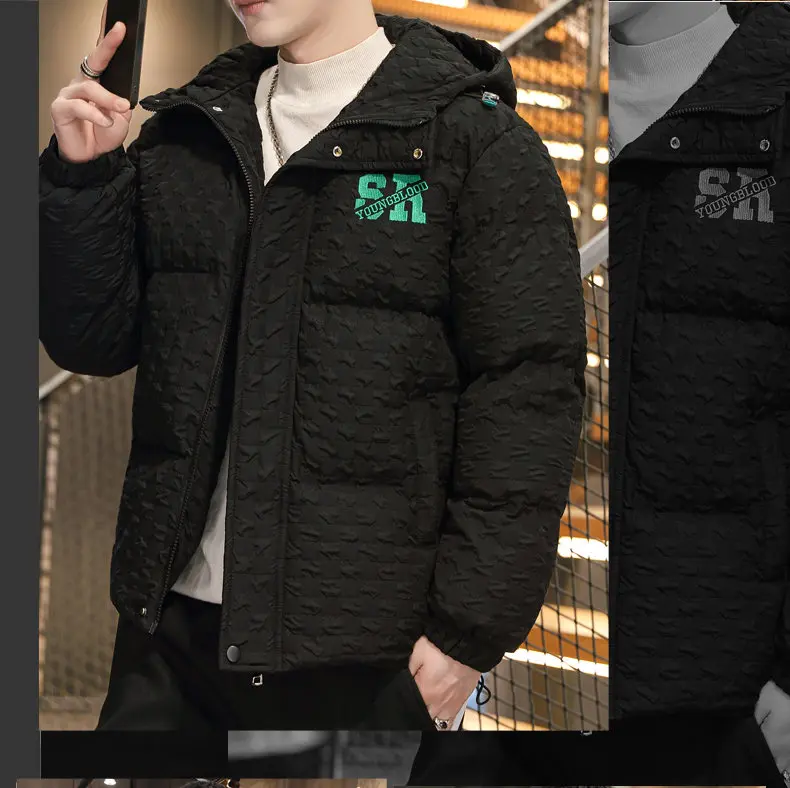 Winter Trendy Parkas Cotton-padded Coats Jacket Men Parkas Outdoor Hooded Coat Casual Windbreaker Thick Warm Coat
